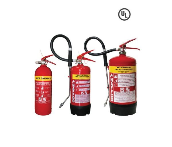 Wet chemical portable fire extinguisher